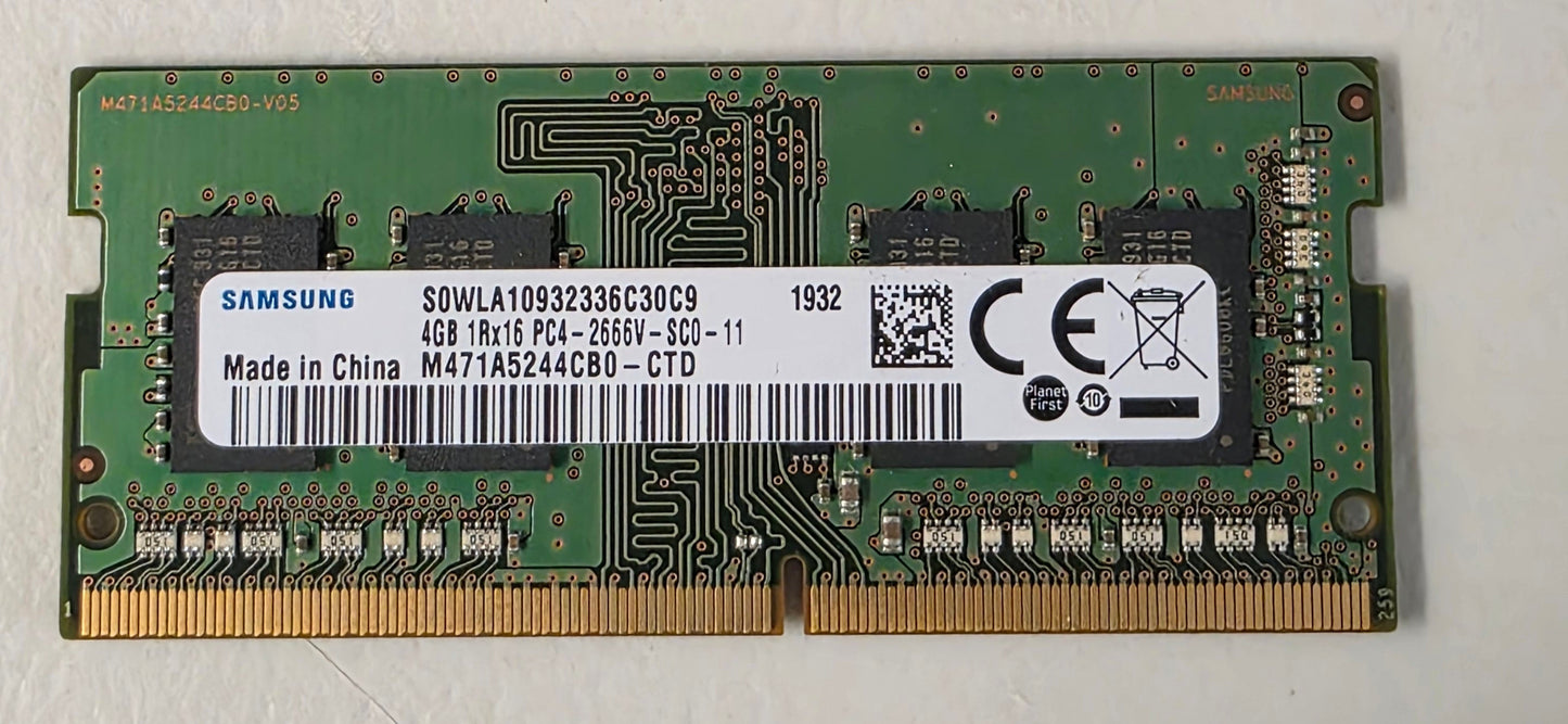 Samsung 4GB DDR4 2666MHz SODIMM Laptop RAM 1Rx16 PC4-2666V