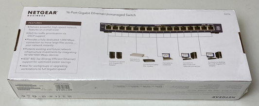 Netgear GS116v1 16 Port Gigabit Ethernet Unmanaged Switch