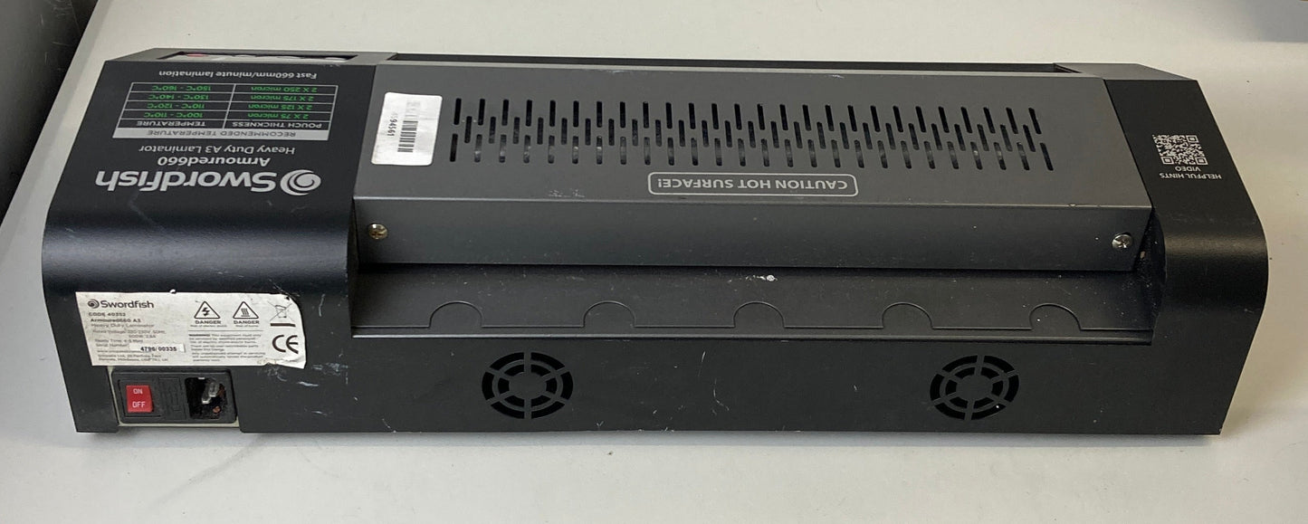 Swordfish 40352 A3 Armoured 660 Heavy Duty Paper/Document Laminator