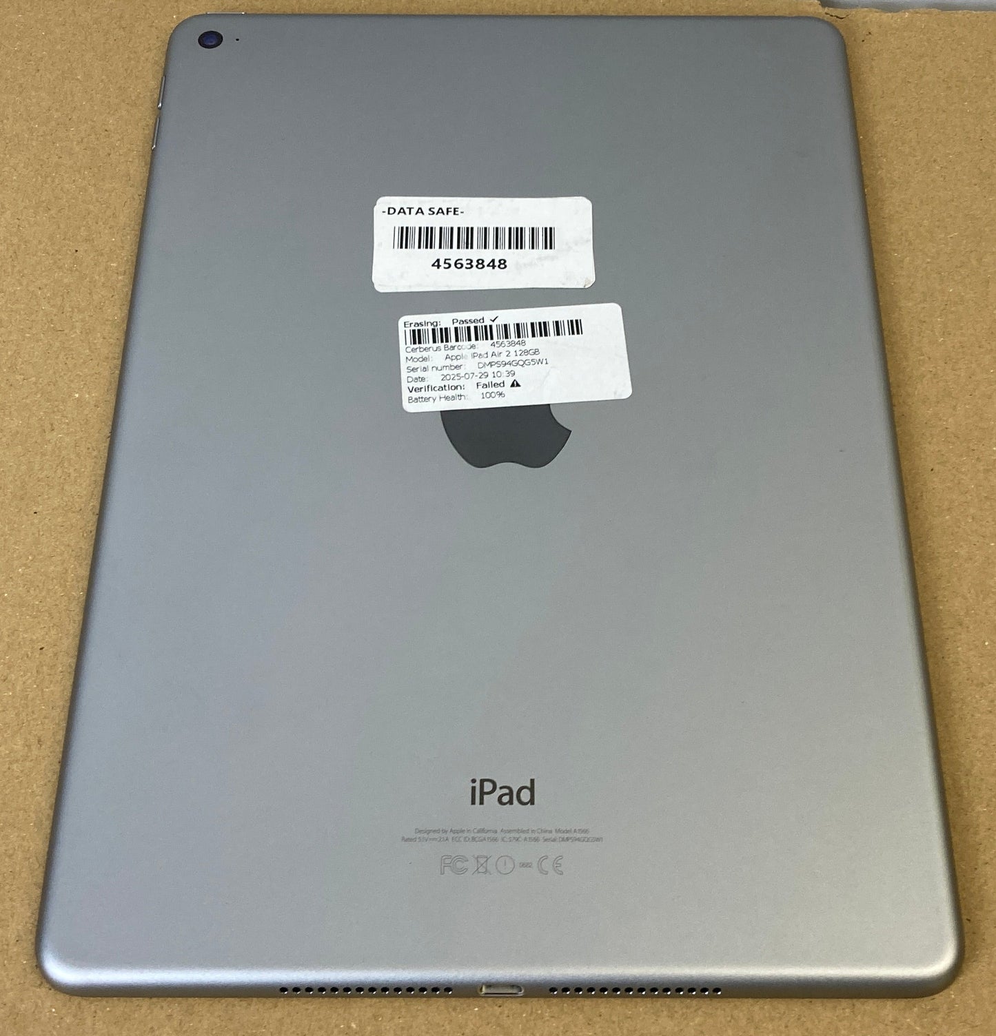 Apple iPad Air 2nd Gen Silver 128GB Wifi Only A1567 9.7"