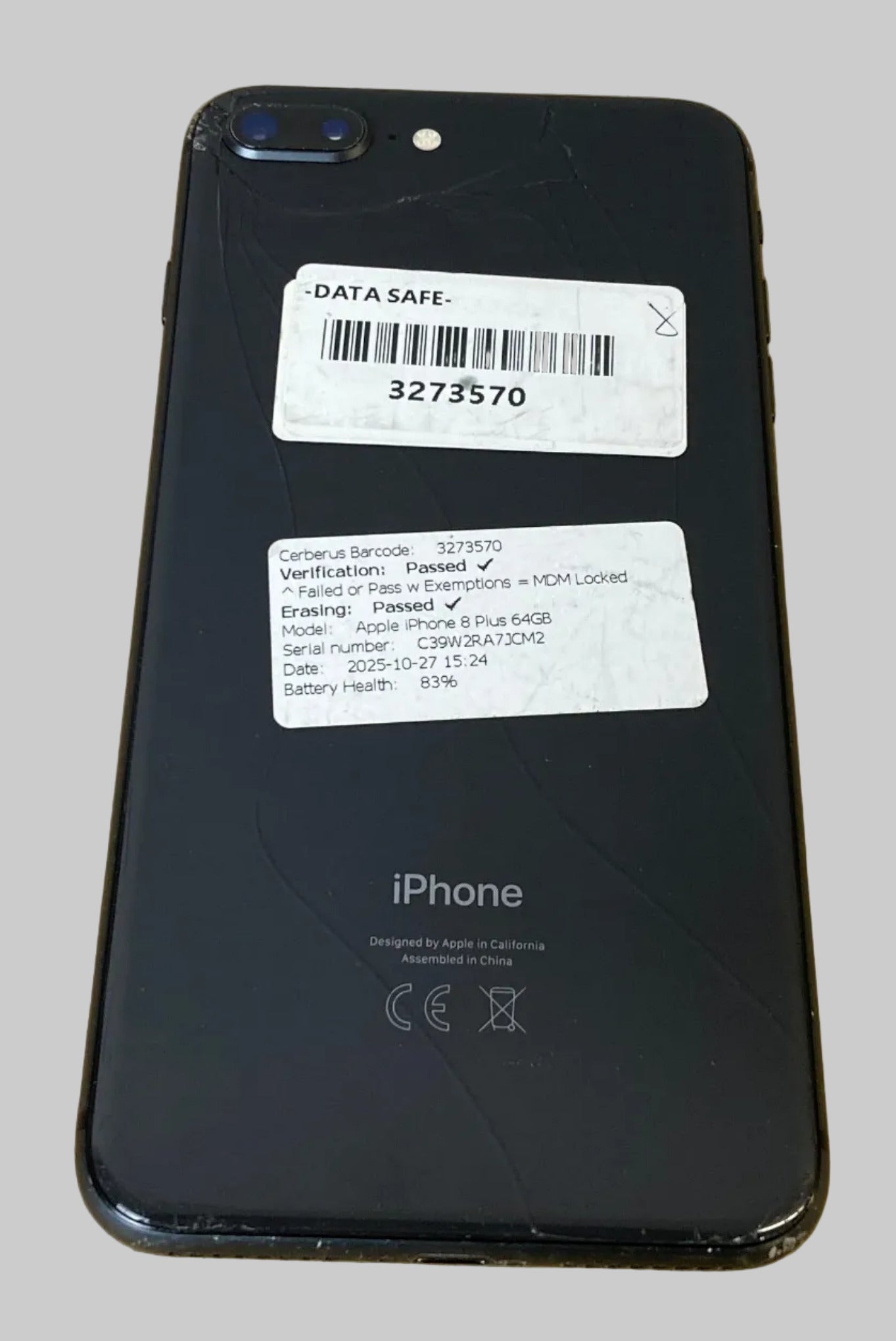 Apple iPhone 8 Plus Smartphone 64GB Black Mobile Phone IOS Cracked