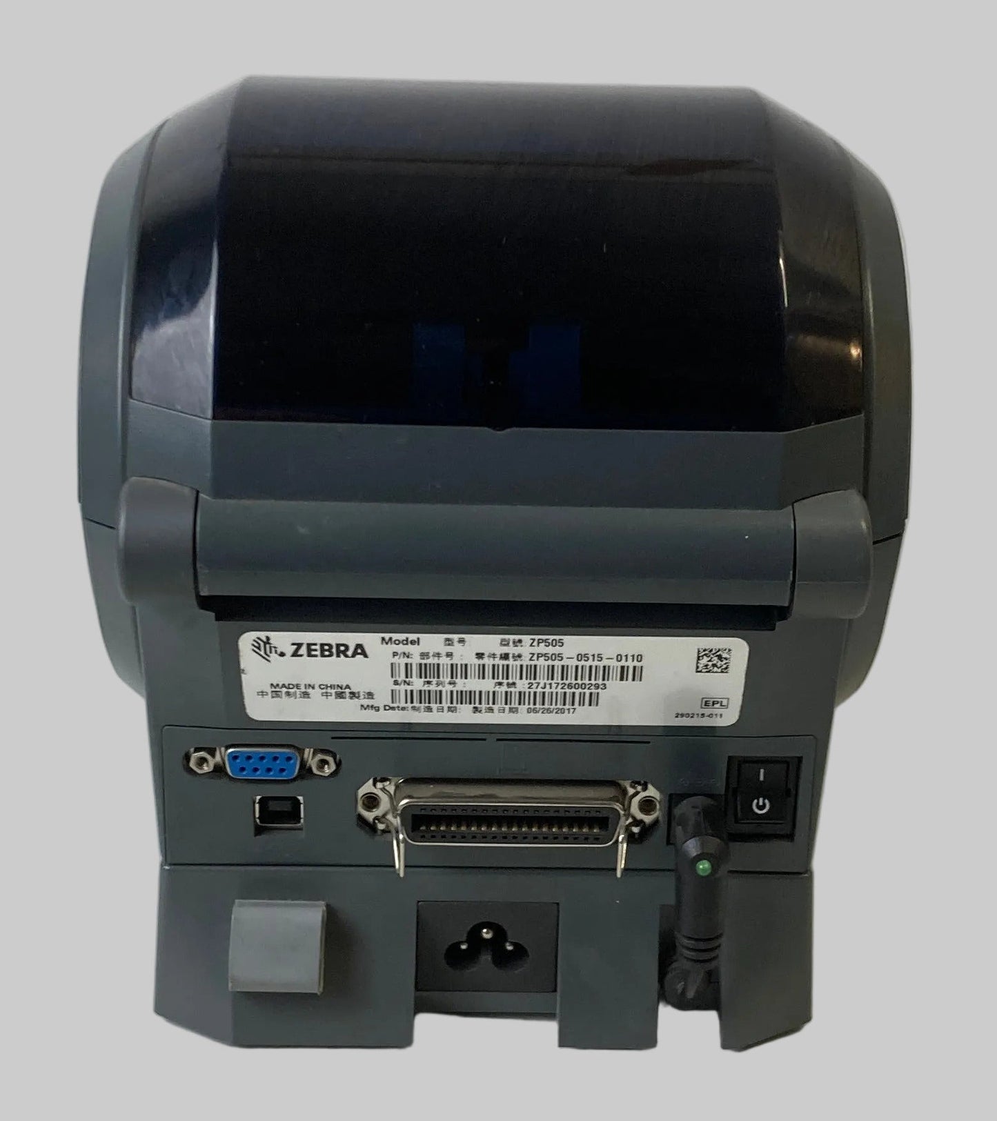 Zebra ZP505 EPL Thermal Barcode Label Printer 104mm USB Parallel