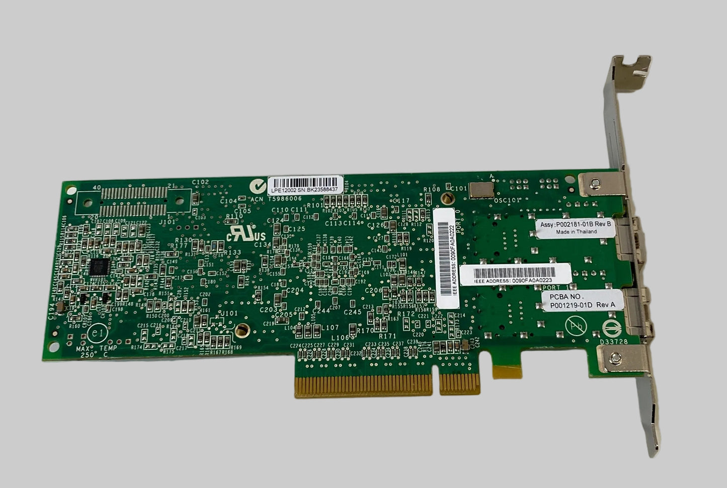 IBM 42D0500 Emulex 8GB FC Dual Port PCIE HBA Host Bus Adapter Card 42D0496