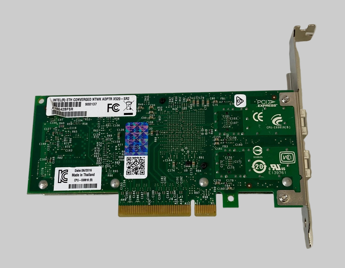 Intel X520-SR2 Dual Port SFP - 10Gbps Full Height PCIe-x8 NIC