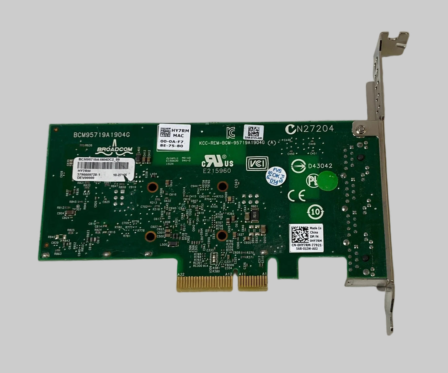 DELL Broadcom 5719 4-Port PCIe x4Gb Ethernet Network Adapter 0HY7RM