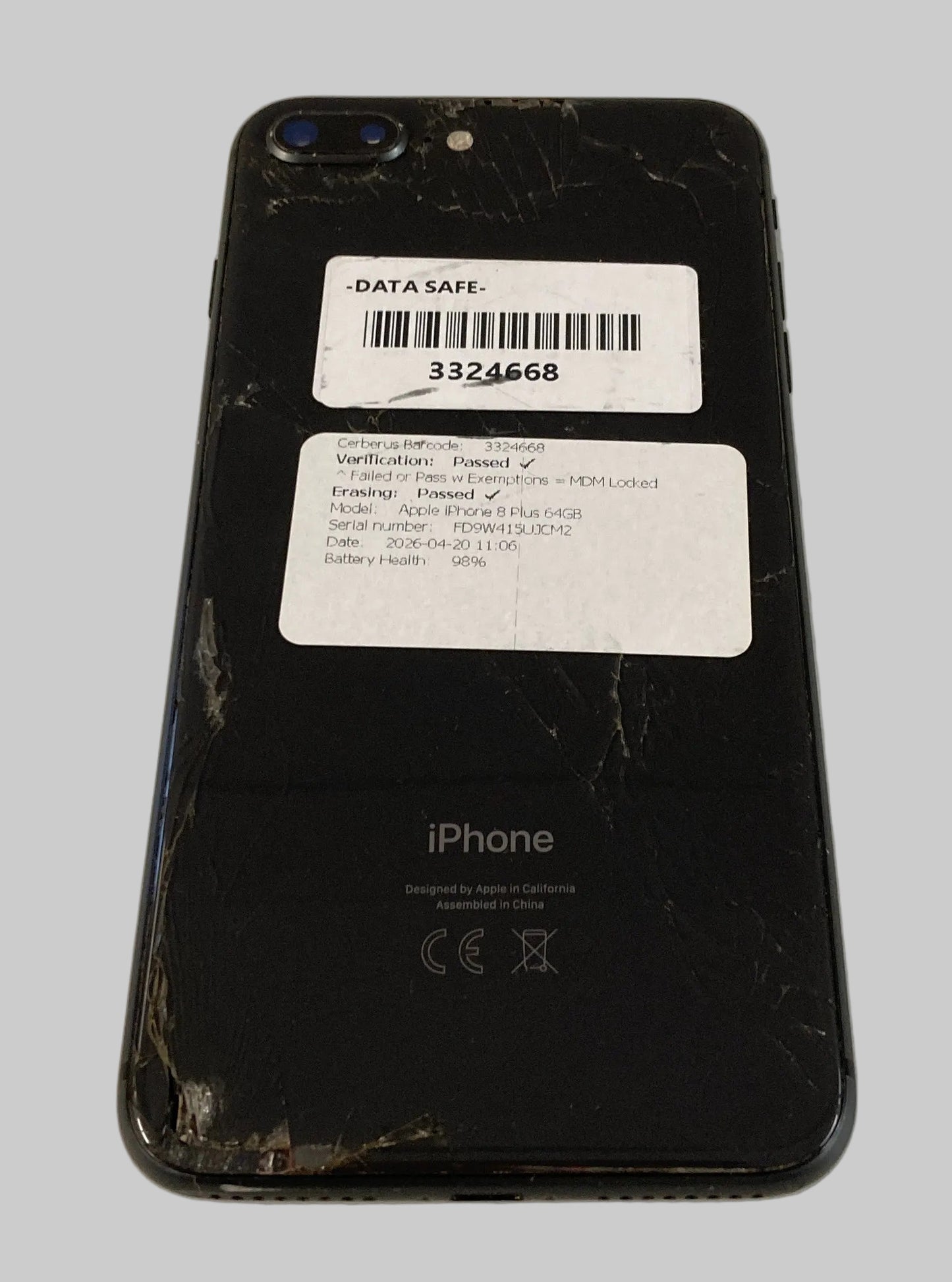Apple iPhone 8 Plus Smartphone 64GB Black Mobile Phone IOS Cracked