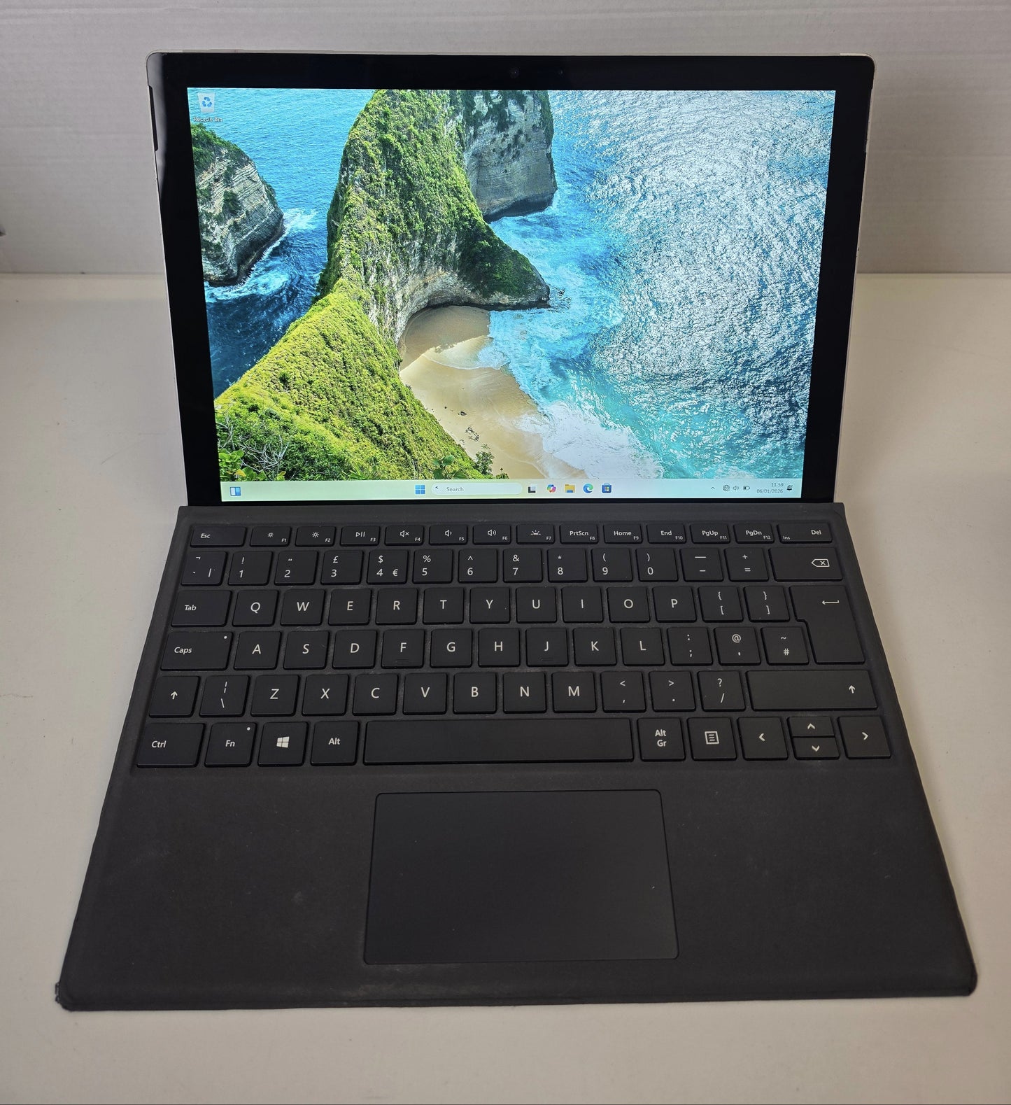 Microsoft Surface Pro 5. i5-7300U. 4GB. 128GB SSD. Tablet only. No charger. Win 11