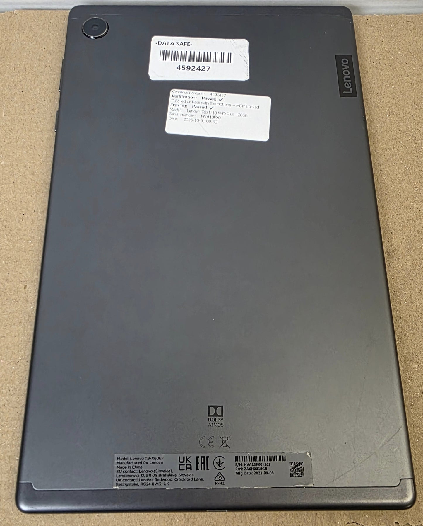 Lenovo Tab M10 FHD Plus 2nd Gen (TB-X606F ) 10.3" 4GB 64GB Android 10 Crack