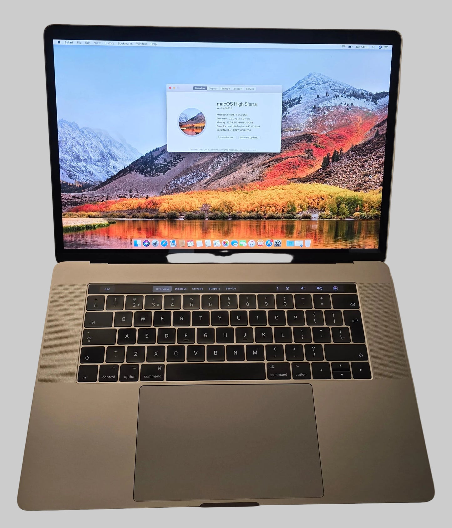 MacBook Pro 15" Touch/Mid-2017 2.9 GHz Core i7 (I7-7820HQ) 16GB RAM 500GB SSD