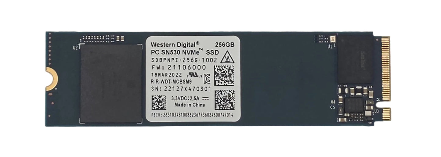 Wester Digital PC SN530 NVME 256GB Solid State Drive