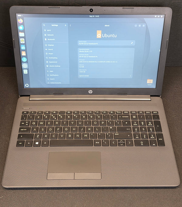 HP 255 G7 Laptop AMD 4GB 128GB NVME Upgradeble Ubuntu Linux