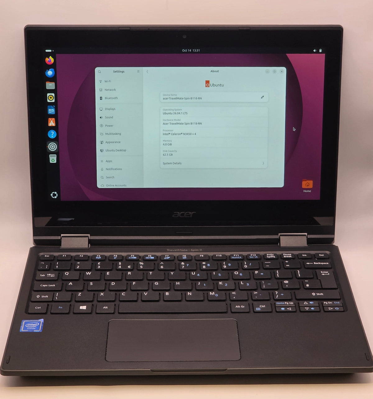 Acer TravelMate Spin B118 Intel N3450 Quad Core 4GB Ram 64GB SSD 11.6 Touchscreen