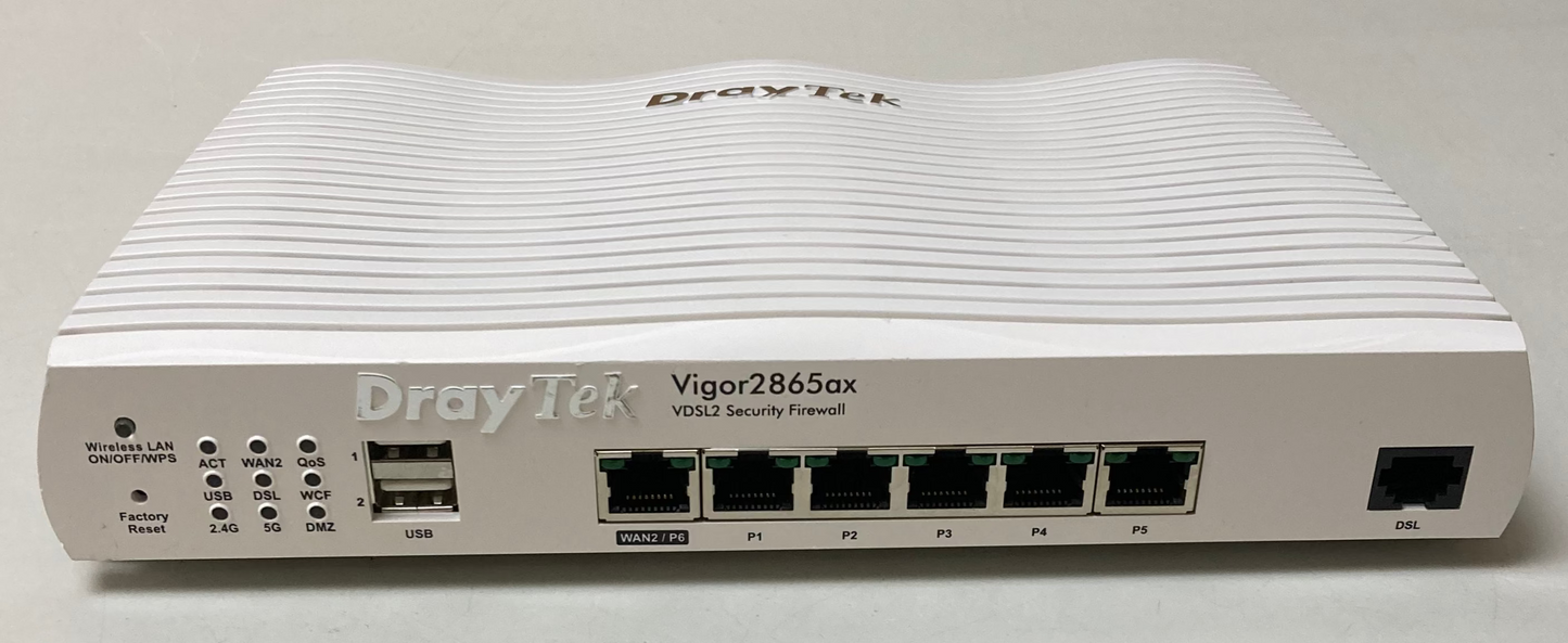DrayTek VIGOR2865AX VDSL2 Security Firewall Router White