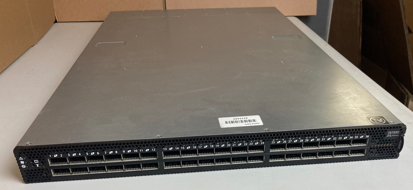 Mellanox SB7890 36x 100GbE QSFP28 R2F Infiniband EDR Unmanaged Switch Dual PSU