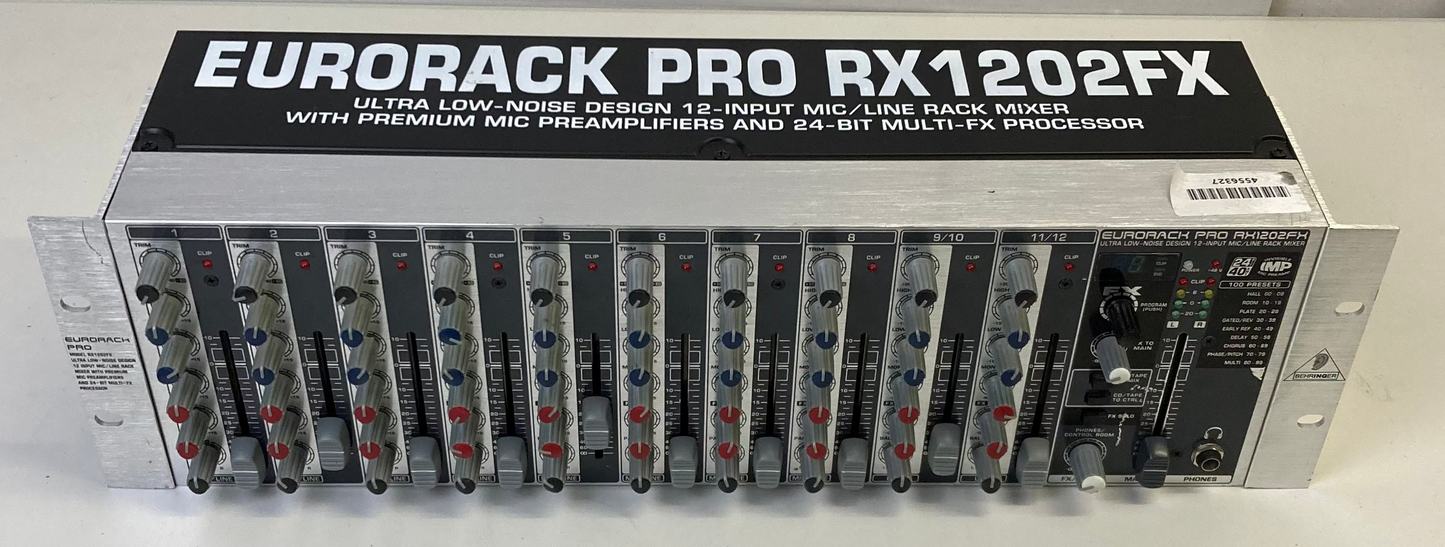 Behringer Eurorack Pro RX1202FX 12-Input Rack-Mount Mic/Line Mixer