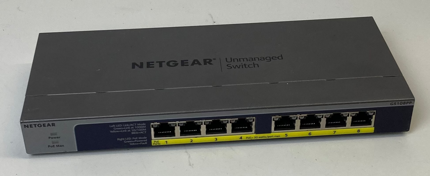 NETGEAR GS108PP 8-Ports Ethernet Switch