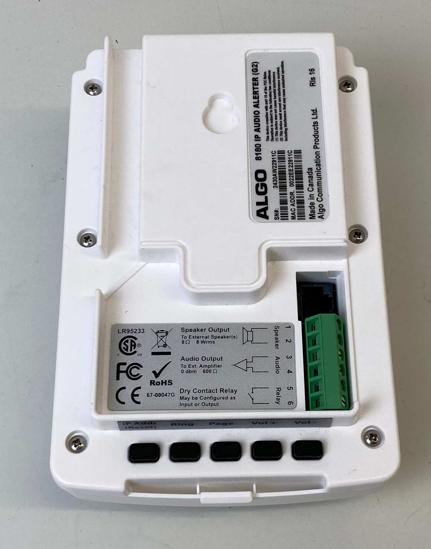 ALGO SIP ALERTER IP RINGER POE ALGO 8180 G2