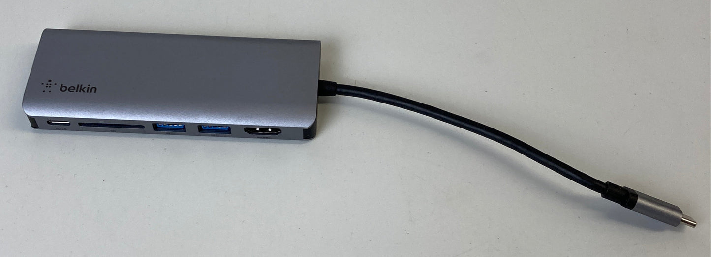 Belkin USB C Hub, 6-in-1 MultiPort Adapter Dock with 4K HDMI, USB-C 6 in 1