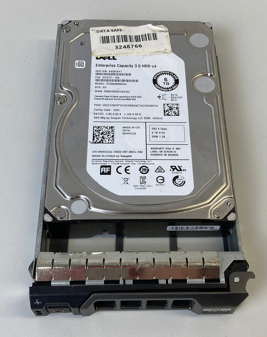 Dell 6TB 7.2K 6Gbps 3.5Inch SAS HDD NWCCG 128MB CACHE 512e ST6000NM0034