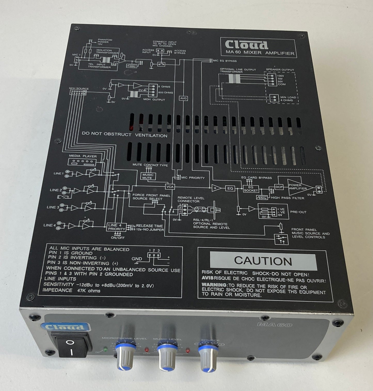 Cloud Electronics Ma 60 Remote Mixer Amplifier