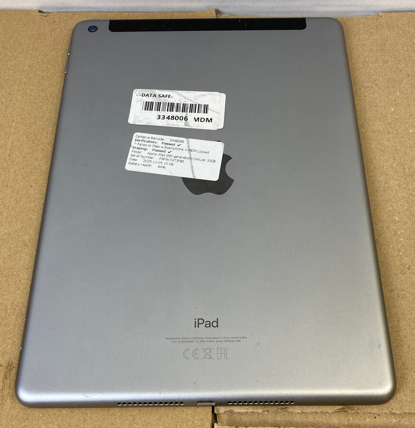 Apple iPad 6th Generation 9.7" Wifi/4G 32GB Grey