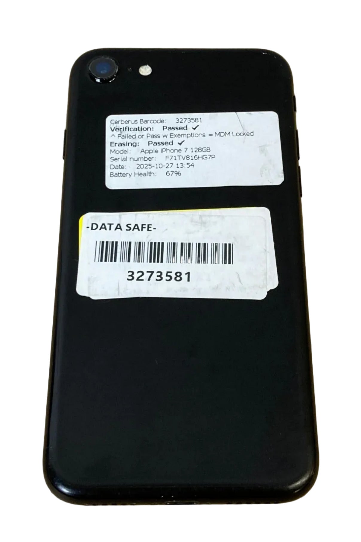 Apple iPhone 7 Smartphone 128GB Black Mobile Phone IOS Low Battery Health