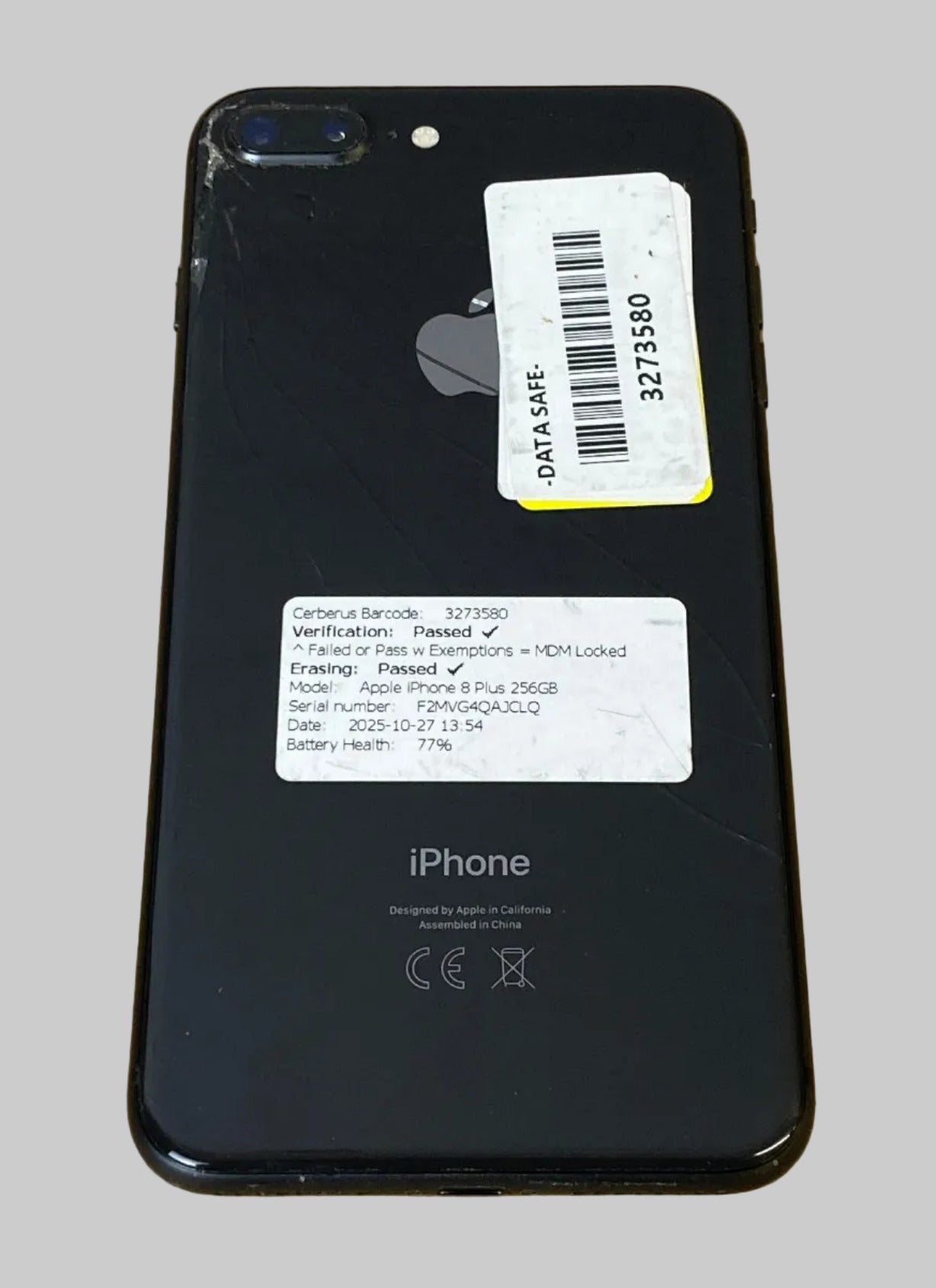 Apple iPhone 8 Plus Smartphone 256GB Black Mobile Phone IOS Cracked