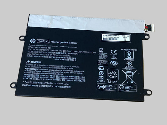 SW02XL 859470-1B1 TPN-Q180 TPN-Q181 Laptop Battery Replacement for HP X2 (7.7V 32.5Wh)