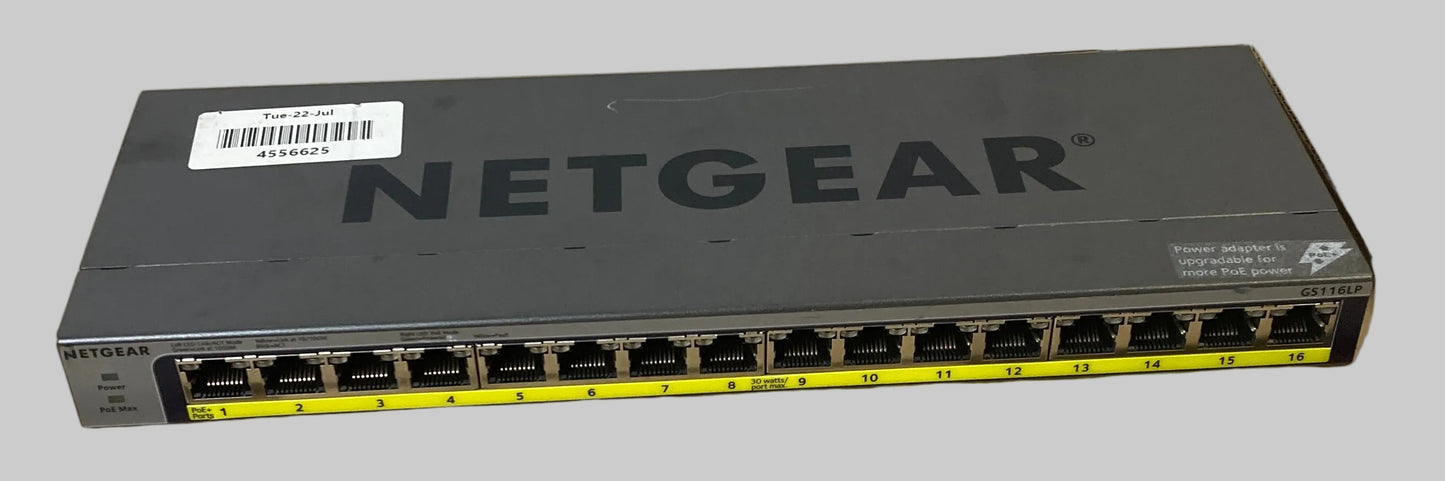 NETGEAR GS116LP Network Switch PoE Switch 16 Port RJ-45 Unmanaged