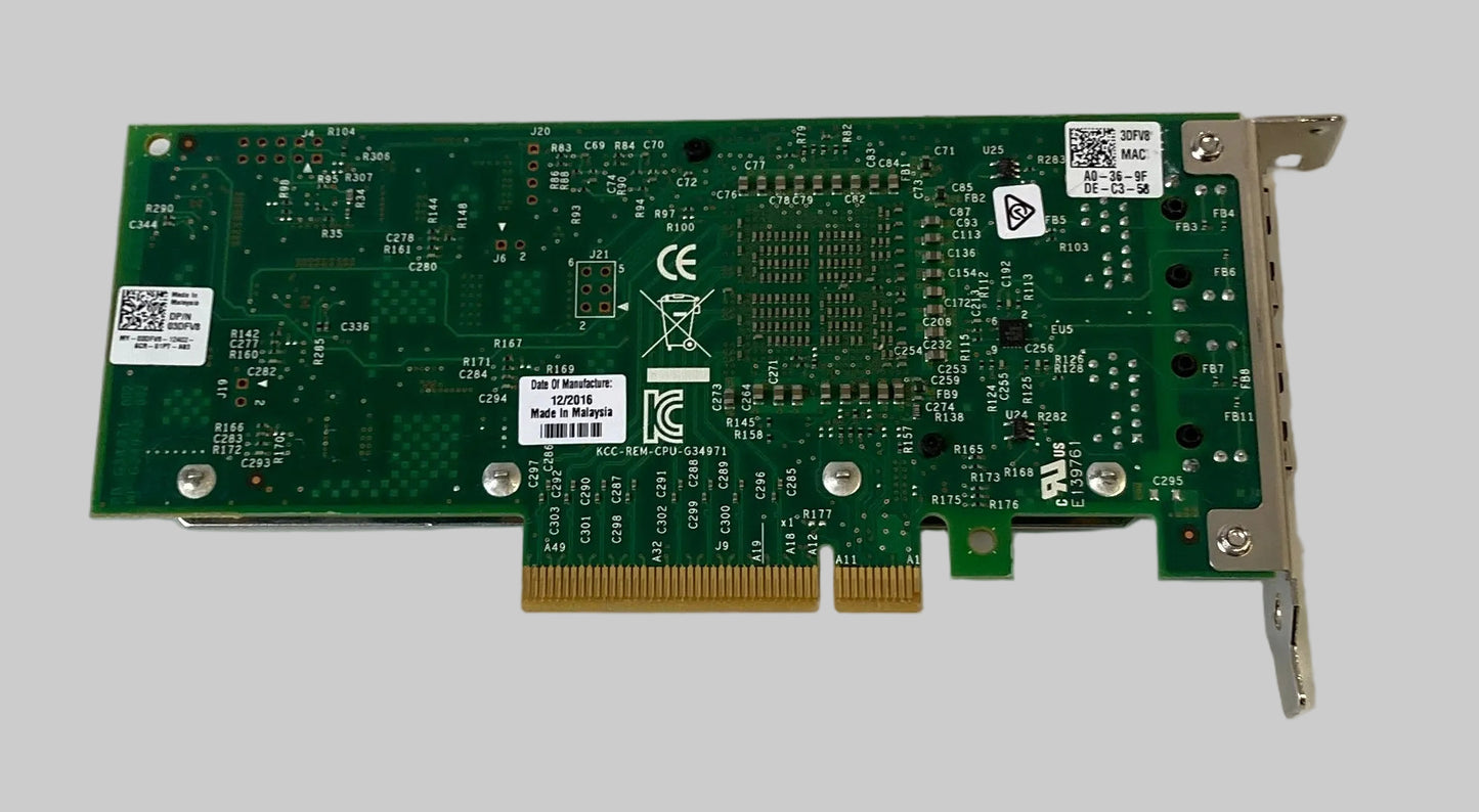 Dell 03DFV8 X540-T2 Dual Port 10Gb Base-T Ethernet Network Adapter