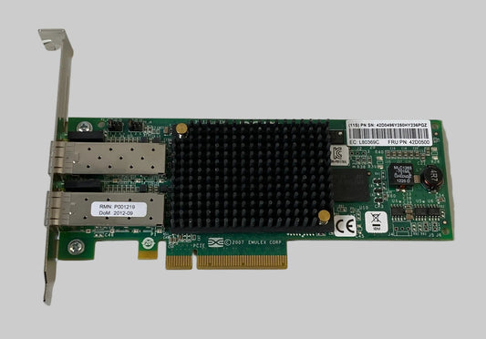 IBM 42D0500 Emulex 8GB FC Dual Port PCIE HBA Host Bus Adapter Card 42D0496