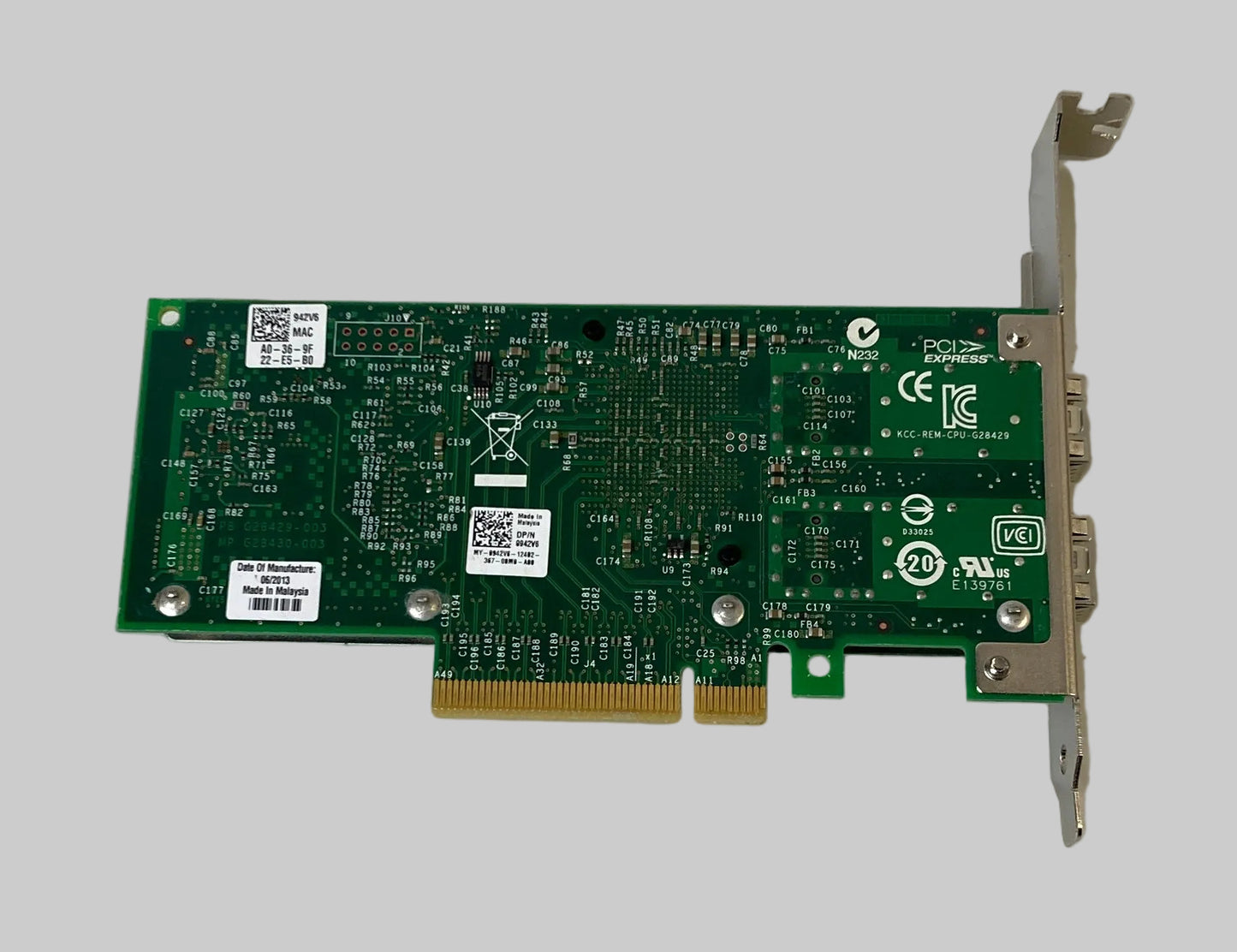 Dell Dual Port 10Gb SFP+ Network Card High Profile 942V6 0942V6