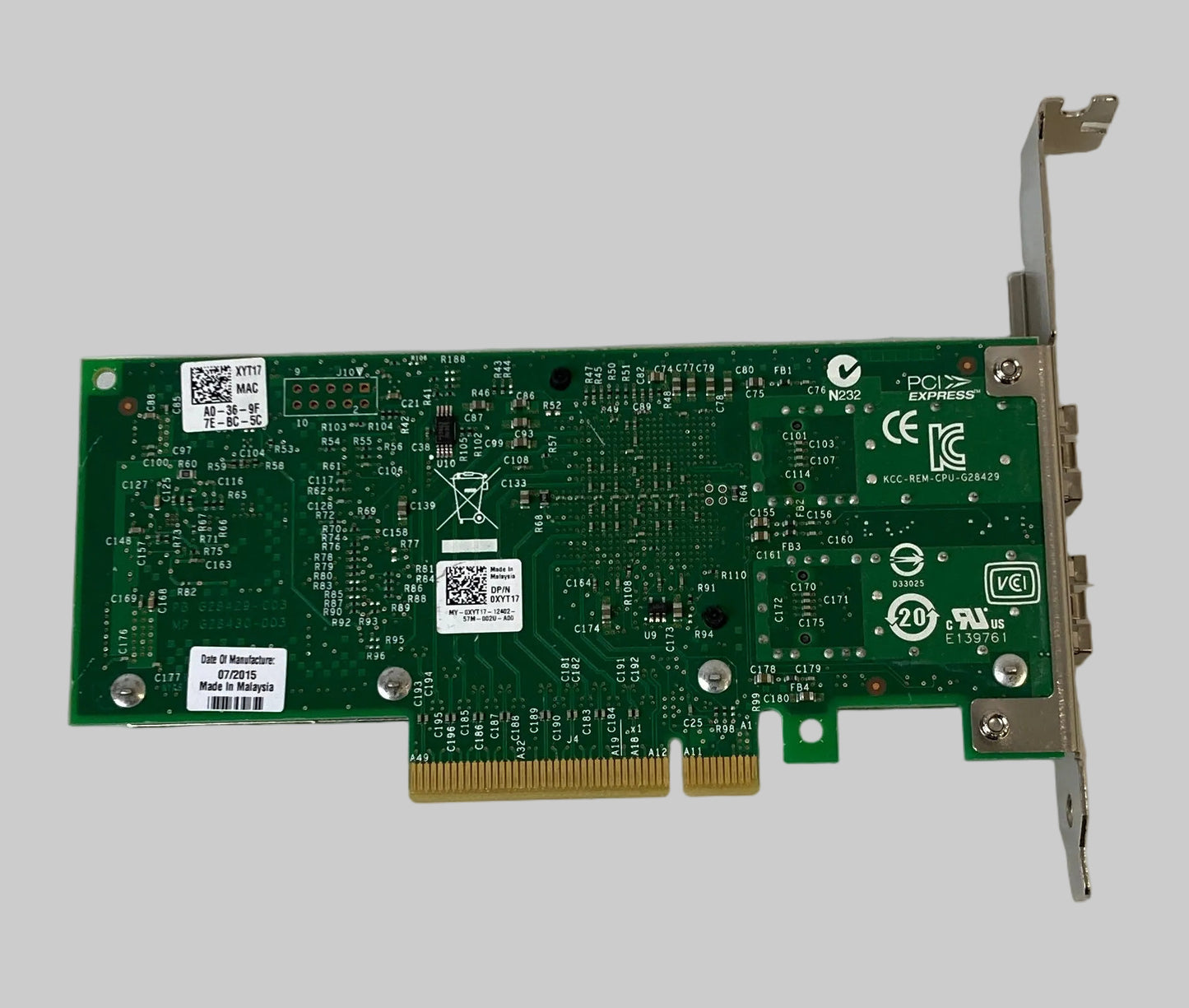 Dell X520-DA2 Dual Port 10Gbe Ethernet Full Profile Network Card - 0XYT17