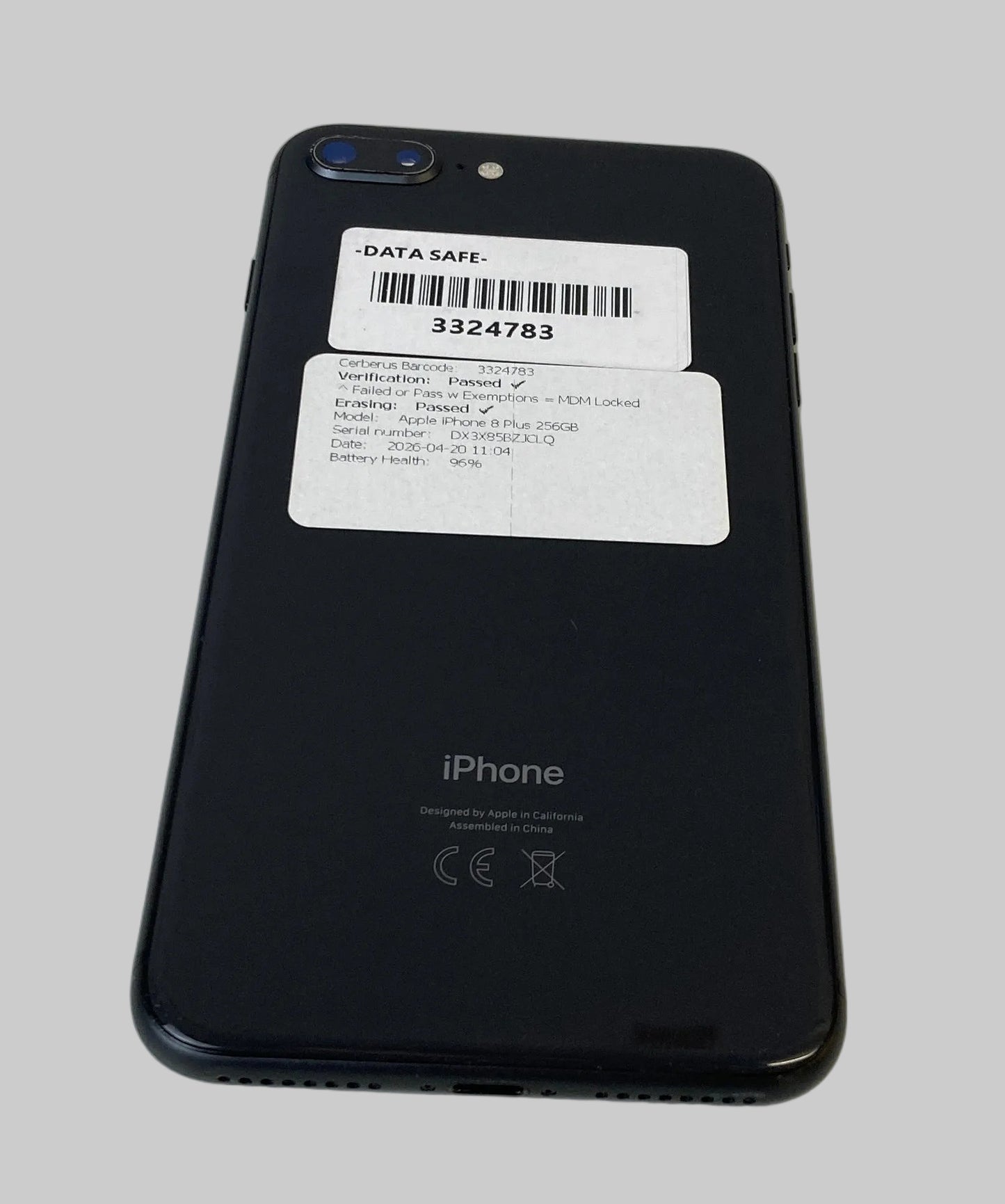 Apple iPhone 8 Plus Smartphone 256GB Black Mobile Phone IOS