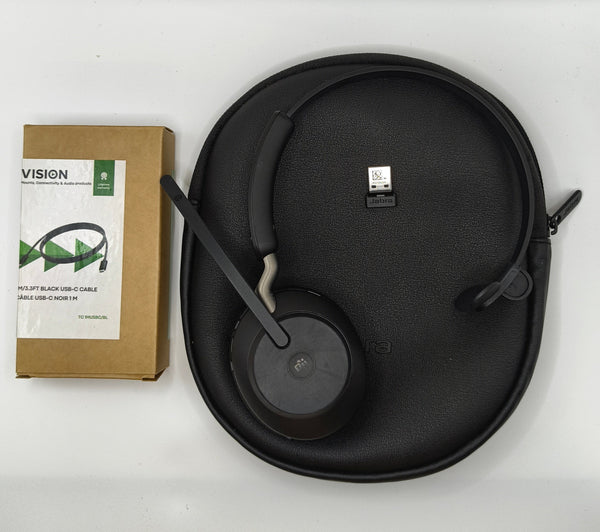 Jabra Evolve2 65 MS Mono Wireless Headset Microsoft Teams Certified Black