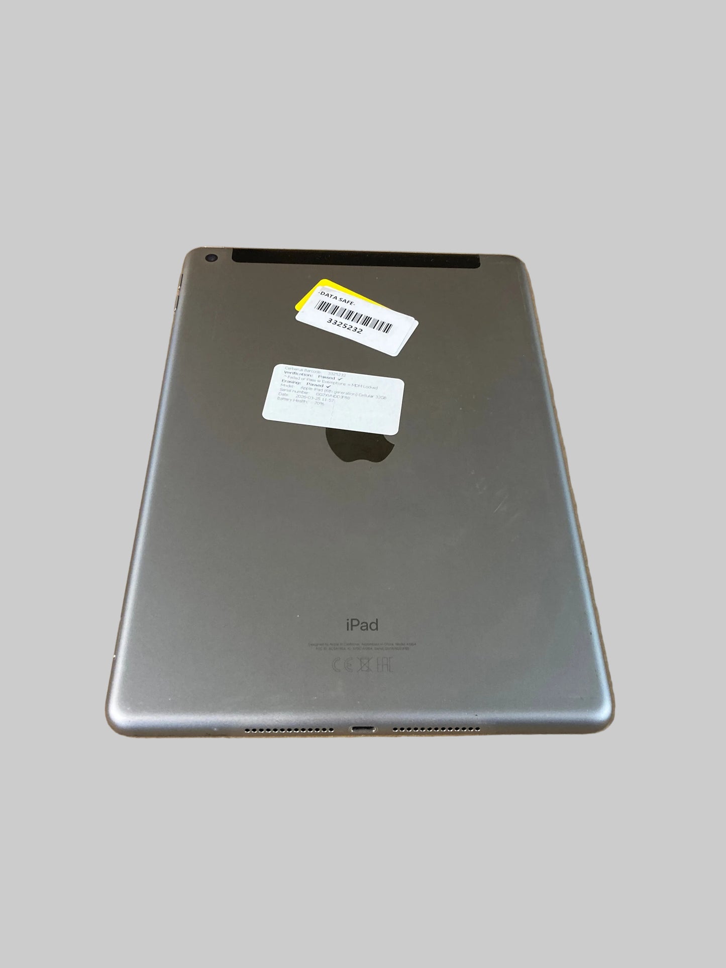 Apple iPad 6th Generation 9.7" Wifi/4G 32GB Grey