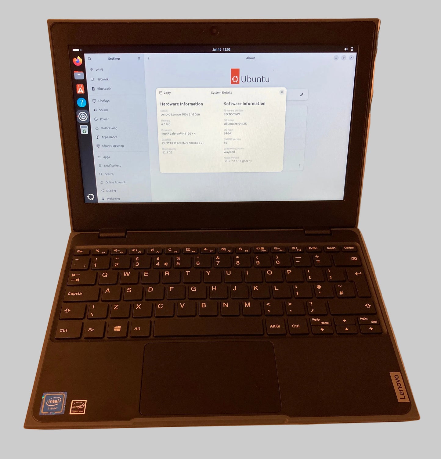 Lenovo 100e 2nd Gen Intel N4120 4GB 64GB SSD Laptop